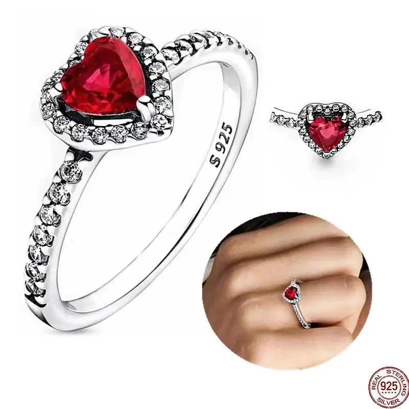 bague en argent joyaux coeur rubis