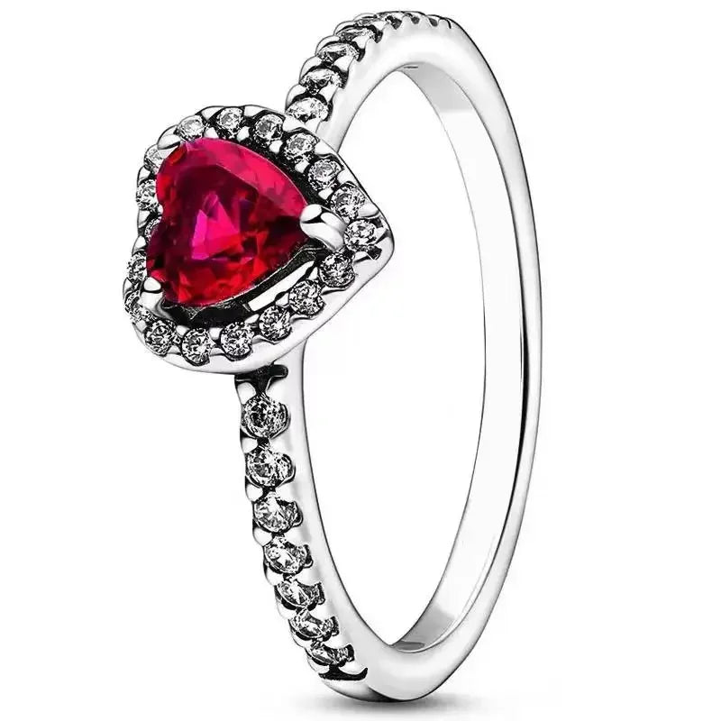 bague en argent joyaux coeur rubis